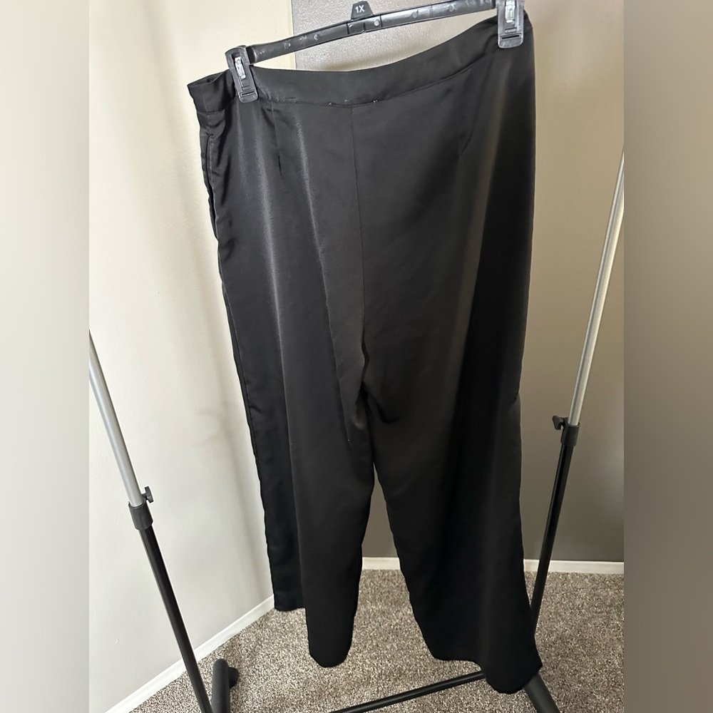 Women Black Satin Pants